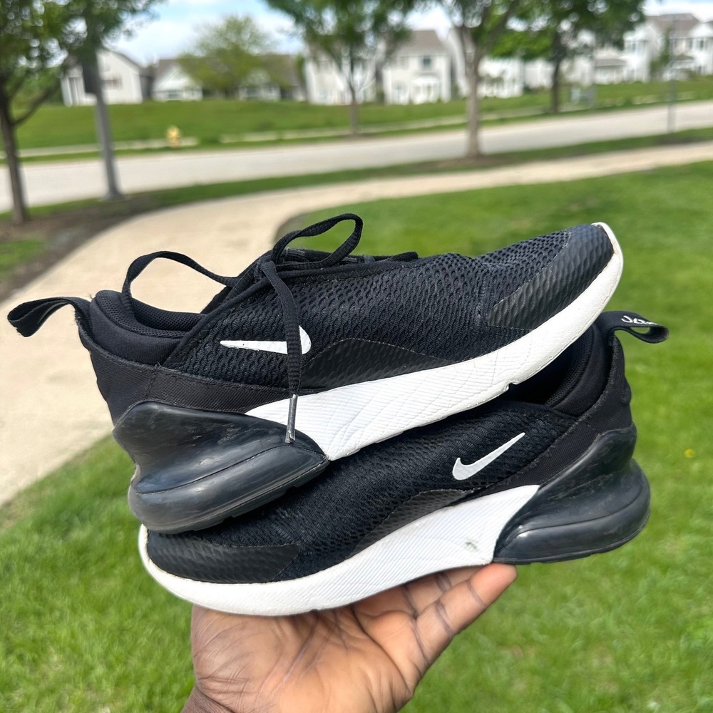 Nike Air Max 270 Little Kids Athletic Shoes Size 2.5Y Black - Picture 12 of 14